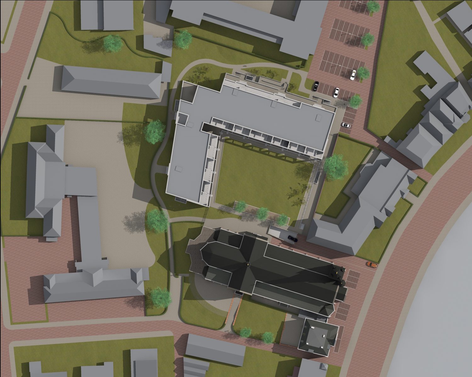 Heilig Hart Hof stedenbouw parallelview