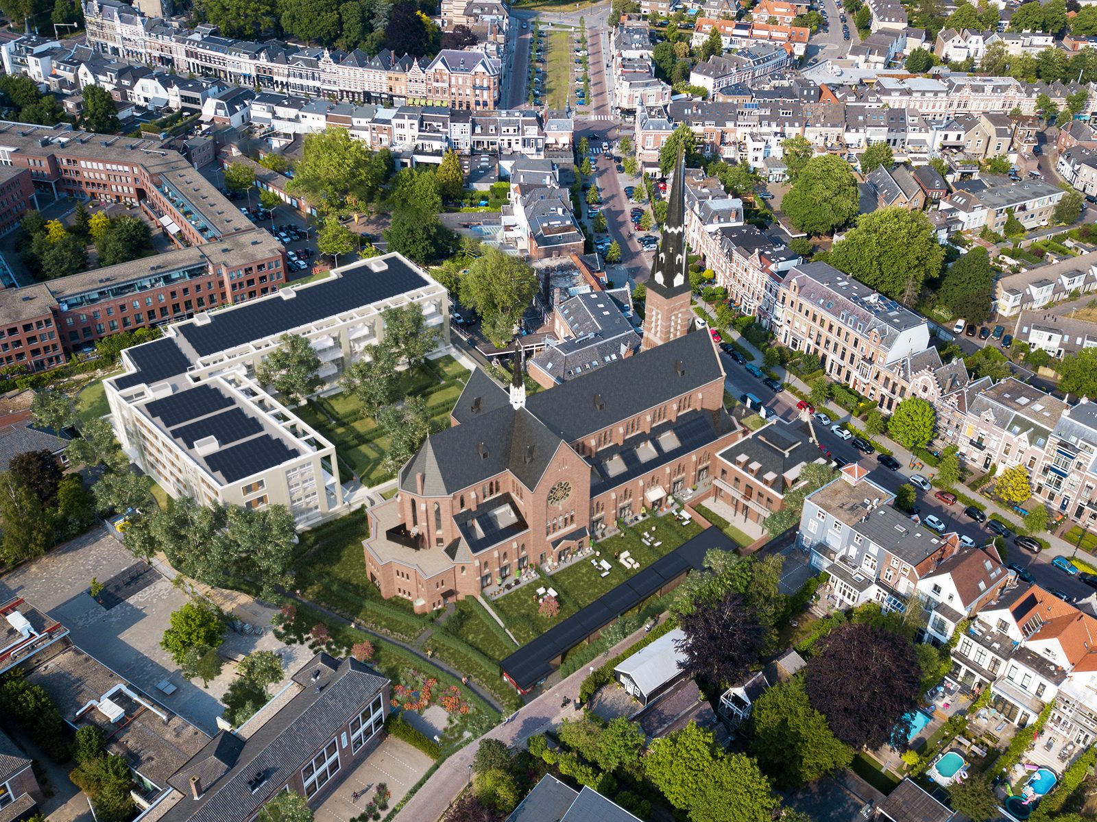 vogelviewzuidgevel-Heilig Hartkerk Breda